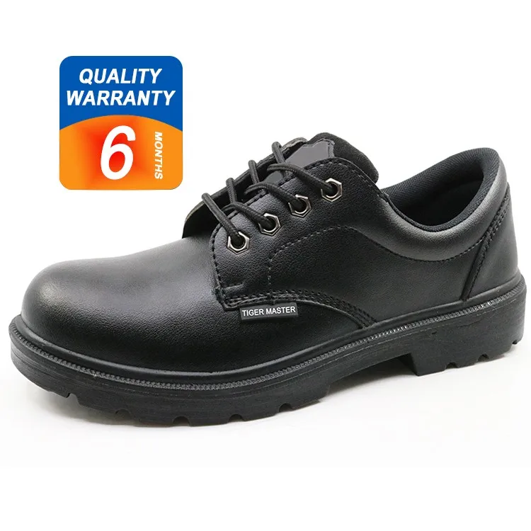 Oil Resistant Black Microfiber Leather Steel Toe Executive Safety Shoes
