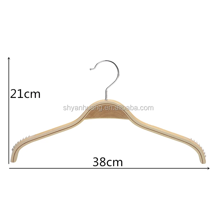 

Wholesale non-slip coat wood hanger, Raw wood color