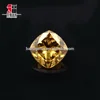 fake large diamond 5 carat 10.5*10.5mm dark blond golden yellow cushion shape moissanite stone