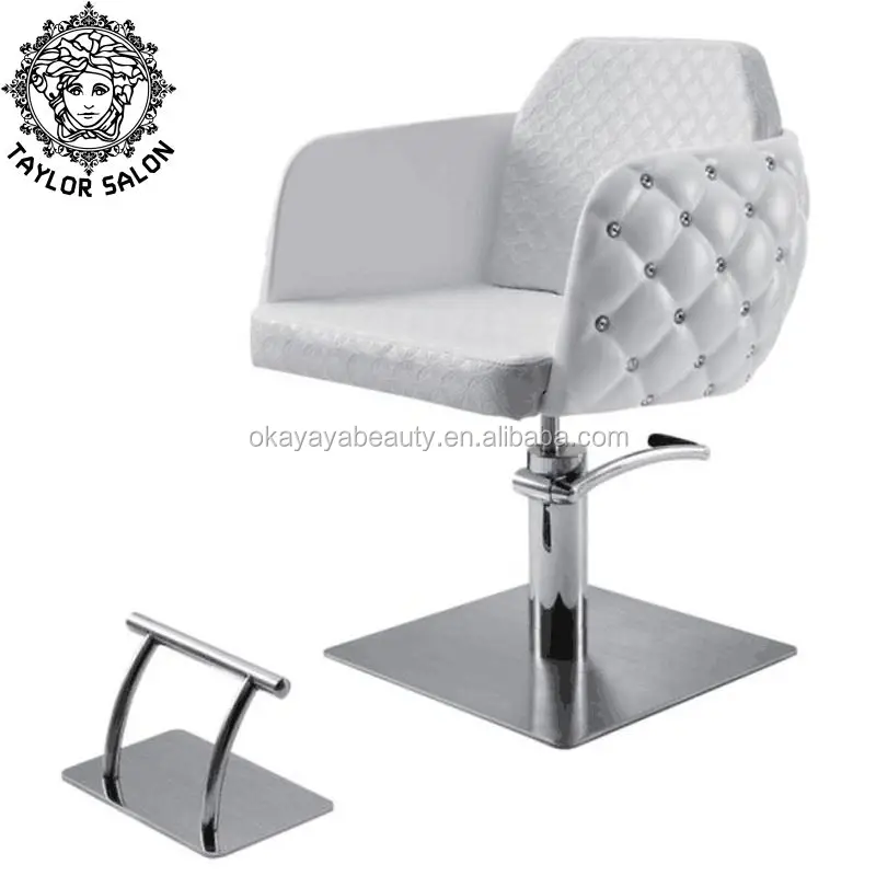 White Salon Styling Chairs Luxury Hair Styling Chair For Hair Salon ...