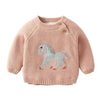 

ZQ002 Popular baby knitted cartoon toddler design sweaters, As photo