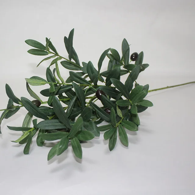 decorative olive twigs spray leaf plant artificial olive branch