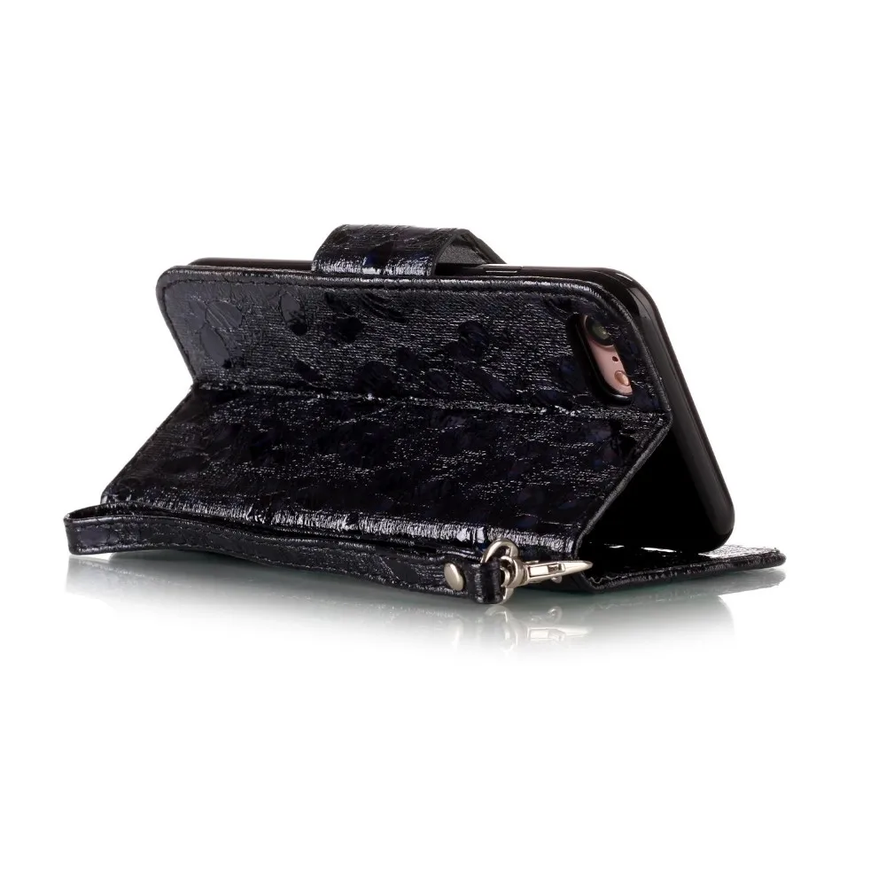 Book Wallet Laser butterfly leather flip phone case for Iphone 7/7plus