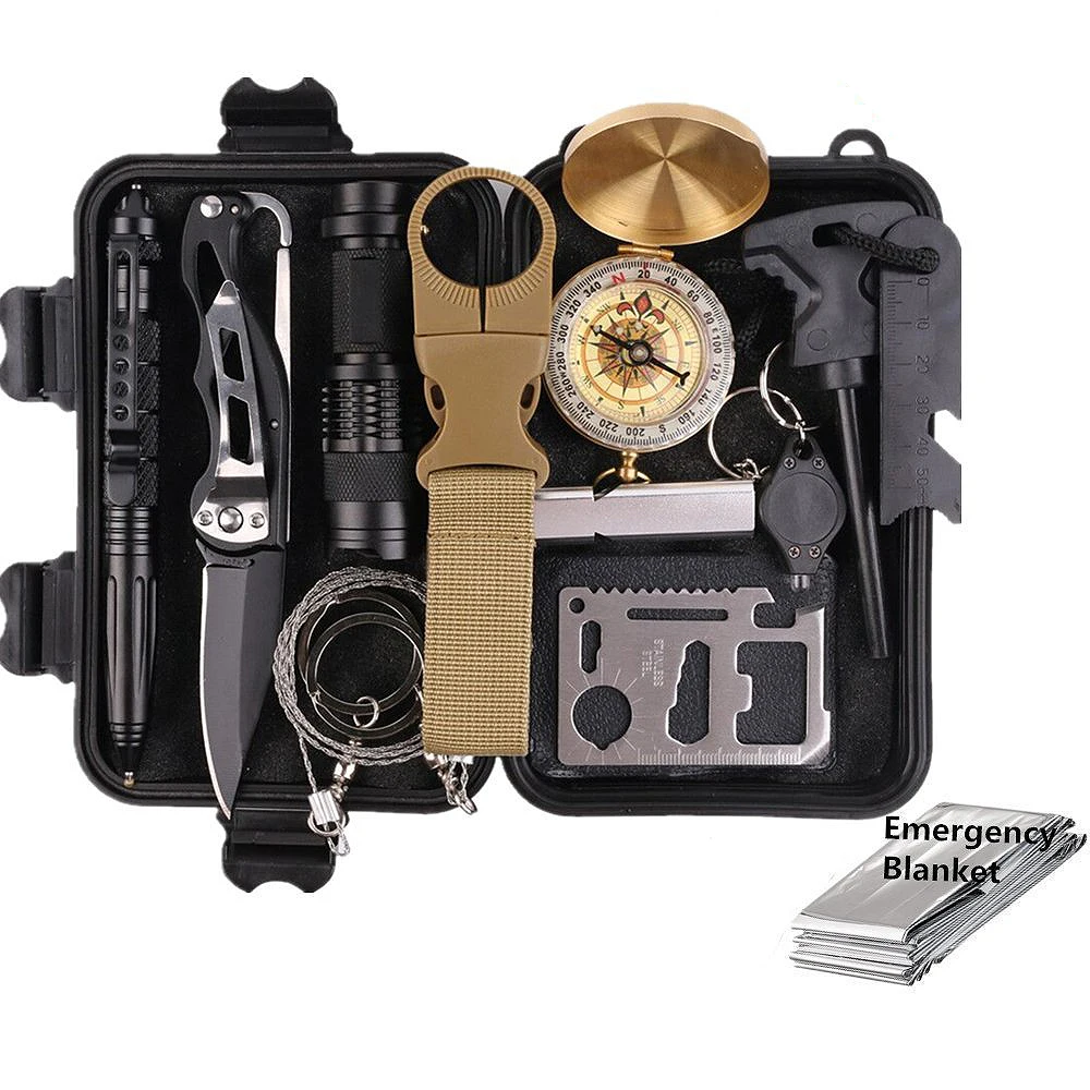 

13 in 1 Survival Kit Included Outdoor Emergency Camping Tool with Paracord Bracelet, Outdoor survival gear tool with survival bracelet