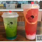 600 ミリリットル 700 ミリリットル 24 オンス 20 オンス射出成形プラスチックボババブル茶 pp カップ使い捨て透明色蓋