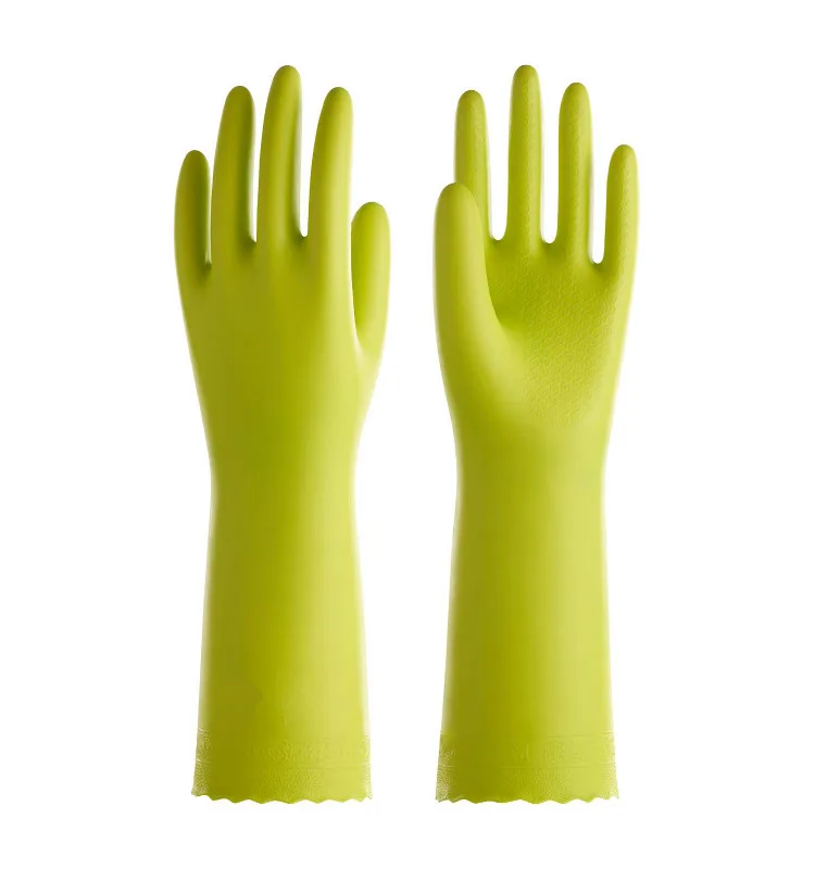 Reusable Comfort Anti Slip Laundry Oilproof Water Resistant Rubber Latex Kitchen Cleaning Household Gloves