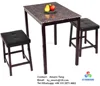 Counter height sitting set faux marble table 2 chairs kitchen bar furniture