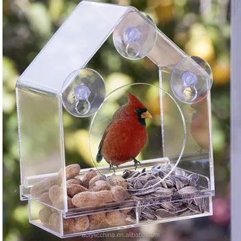 Home Garden Acrylic Bird Feeder Clear Lucite Acrylic Bird Feeder