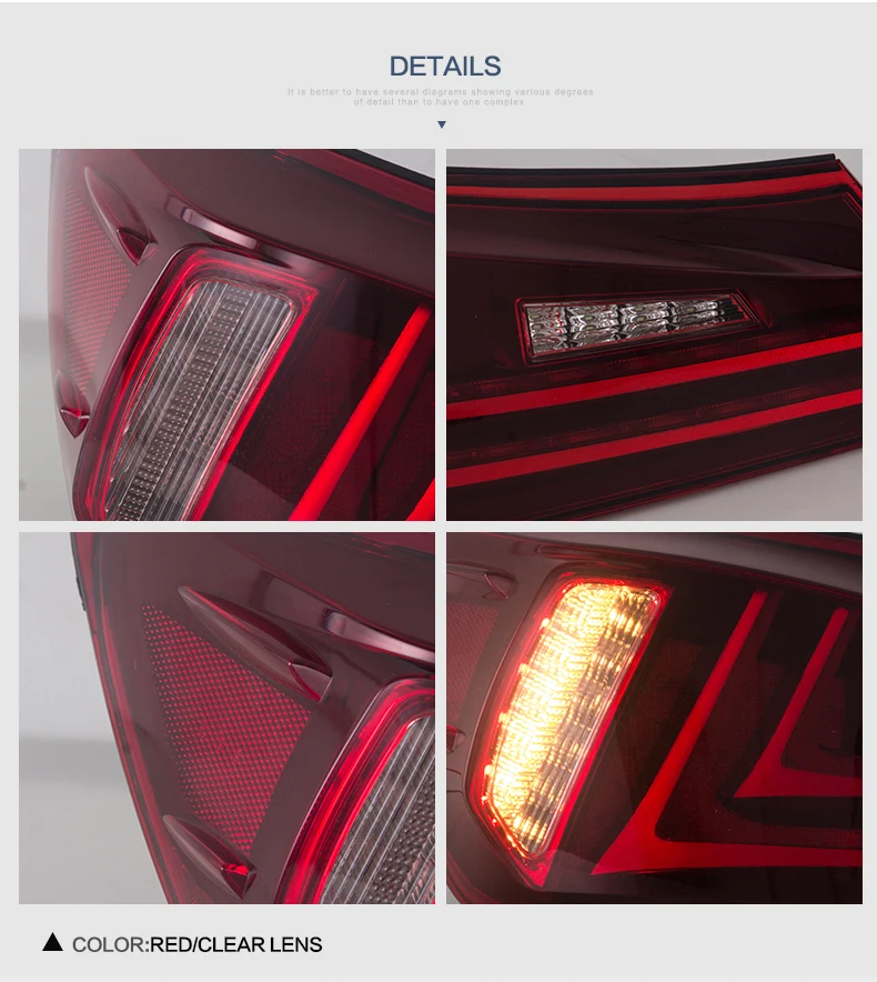 VLAND factory for car accessory taillamp for IS250 led tail light 2006 2007 2008 2009 2010 2011 2012 for IS350 back lamp LED DRL