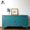 Wooden Distressed Paint Chinese reproduction furniture Carved Storage custom Eco-friendly Sideboard
