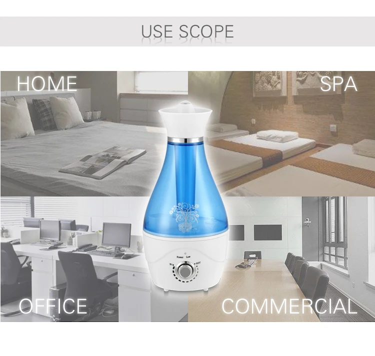 1l Ultrasonic Humidifier Air Diffuser Atomizer For Office Mist Maker