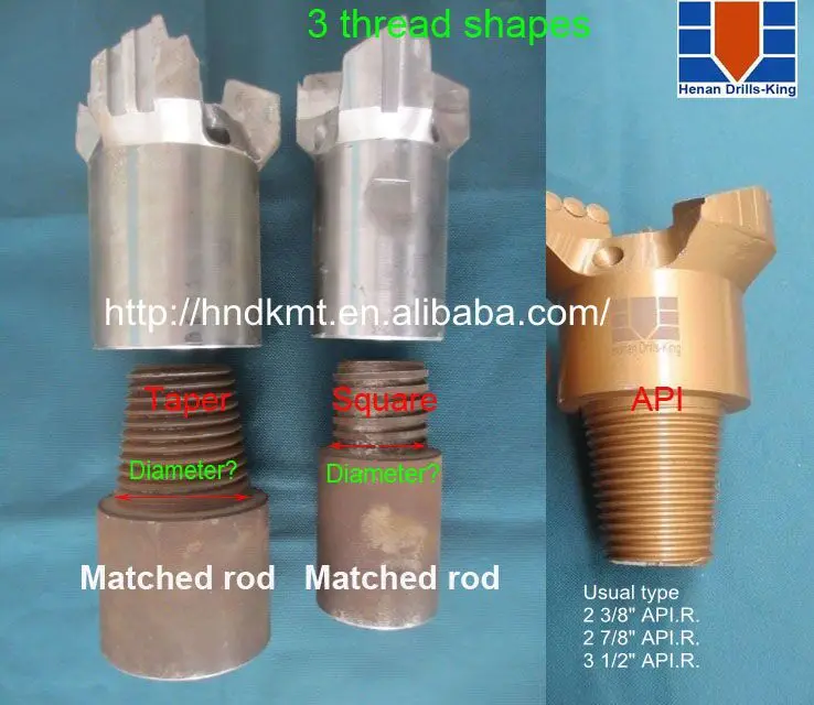 thread types of PDC non-core bit.jpg