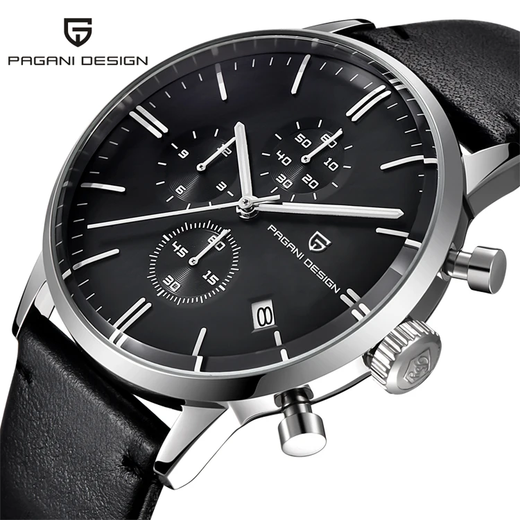 

PAGANI PD 2720 K Mens Watches Top Brand Luxury Waterproof 30M Genuine Leather Sport Military Quartz Watches Men Clock