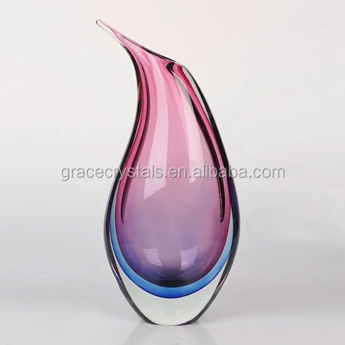 Glass Teardrop Vase Expensive Glass Vase Blown Art Glass Hurricane