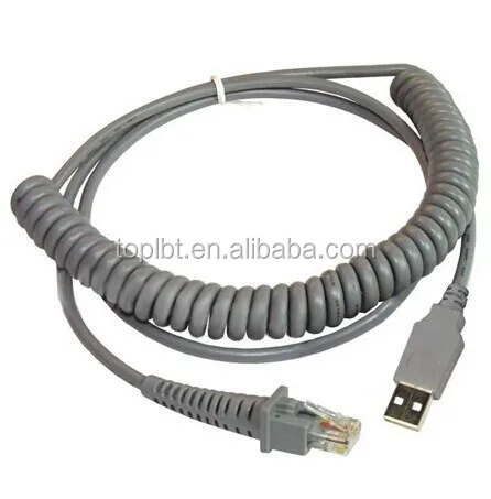 Factory Price 1.5m Coiled USB Type A to RJ45 Spiral Extension Cable for Motorola Symbol LS2208AP LS1203 LS4 for Motorola scanner - ANKUX.COM