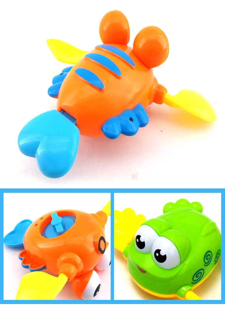 Plastic lobster and frog floating baby wind up bath toy.jpg