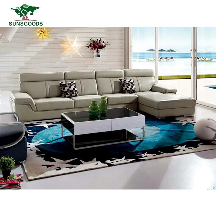 Wholesale Price Cow Leather Sofa Dubai Leather Living Room Sofa