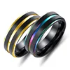 Marlary Inspire Stainless Steel Jewelry Rings Men Fashion Color Classic Grooves Rings For Male