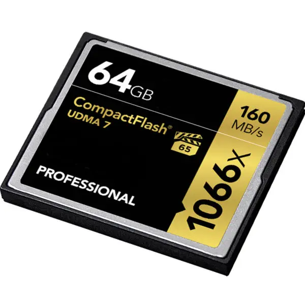 

64GB Professional Compact Flash Card CF Card Memory Card 1066X UDMA 7 4K VPG-65 160MB/s, Black