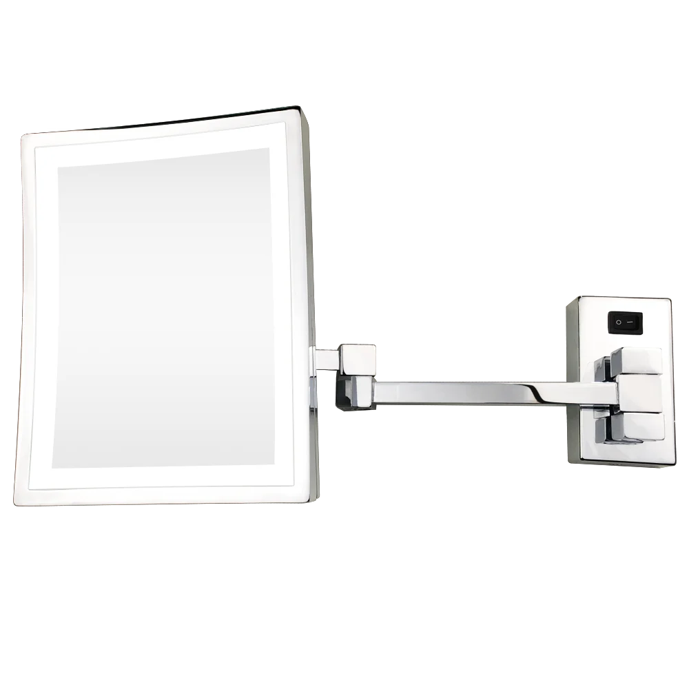 Rectangle Magnifying Wall Mount Movable Bathroom Mirror Led Makeup