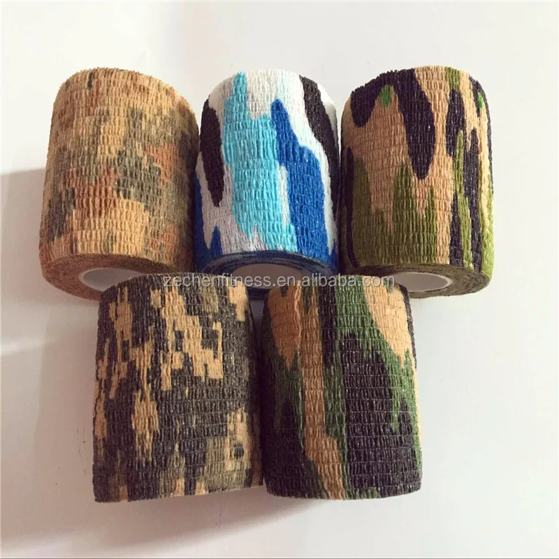 Self adhesive elastic breathable non woven cohesive first aid bandage Camouflage waterproof wrap tape