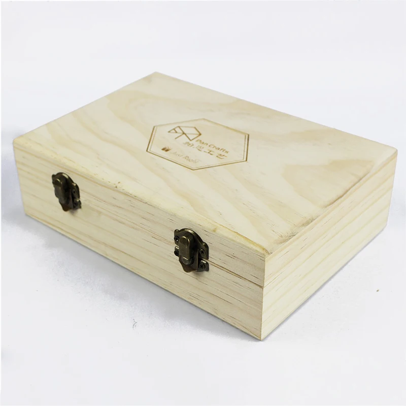 
Pan hotsale custom logo packaging gift boxes with lock customized wooden box 