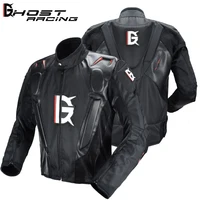 

GHOST RACING good quality racing armor jacket motor leather jacket clothing in black