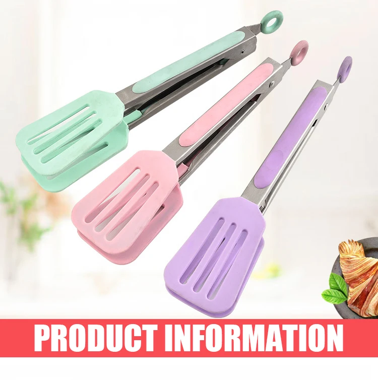 Cooking Tongs Stainless Steel and Silicone Kitchen Utensils BBQ Tools Serving 