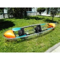 

Premium Performance Stable Length 3.39M Customers Logo Transparent Clear Glass Bottom Kayak