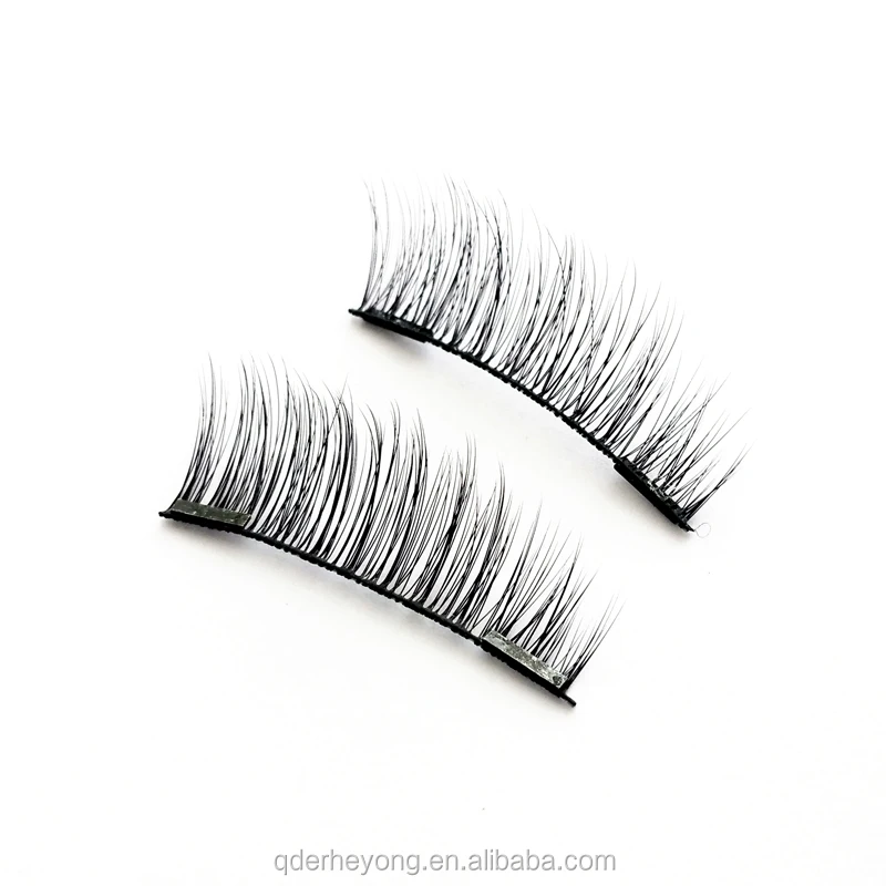 

3D faux mink magnetic eyelashes OEM magnetic lashes, Natural black