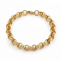 

OUMI Saudi Arab 24k gold bracelet Jewelry Stainless Steel Link Chain Men's Bracelet