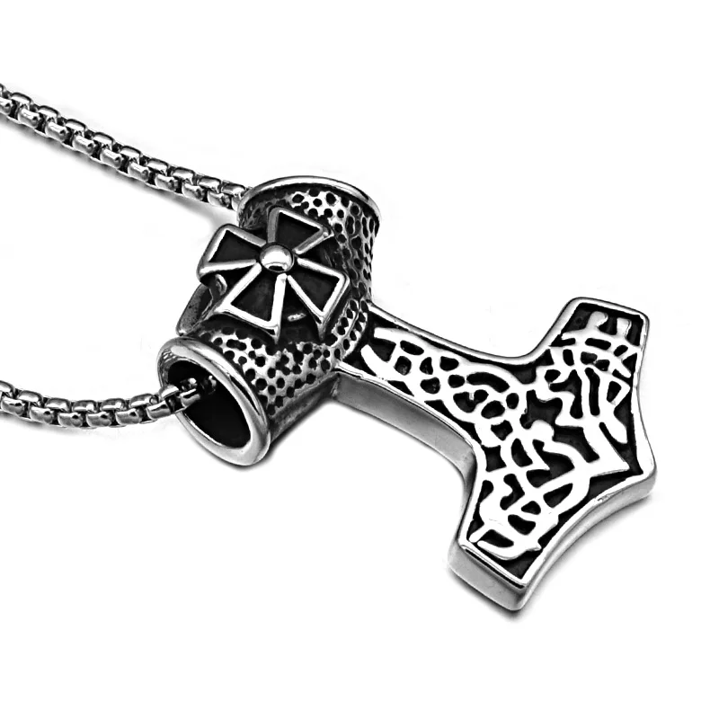 

Fashion Jewelry 316L Stainless Steel Viking Necklace For Mens, Silver