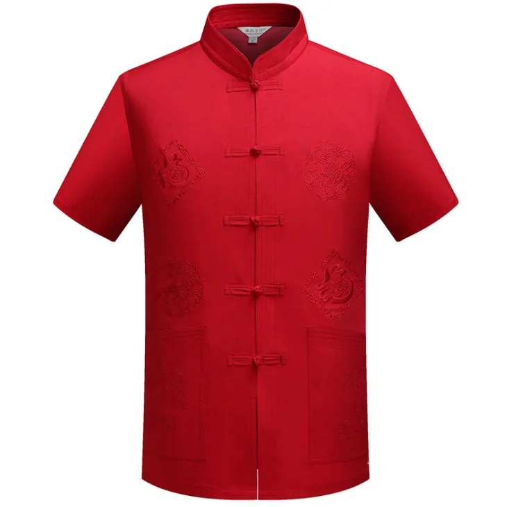 

Hot Sales linen short sleeve Chinese Traditional garments tang suit with great price