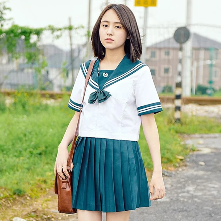 Retro Concise Style Smart Casual Japan School Girl Student Uniform ...