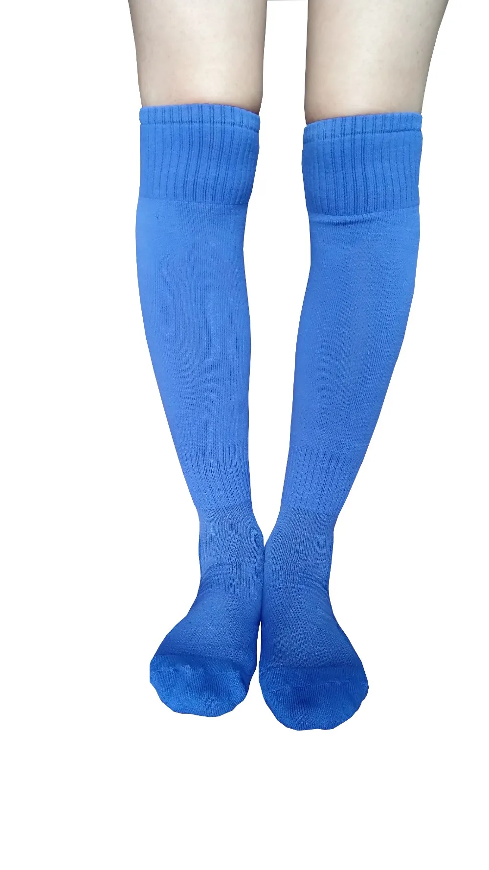 Long Blue Bulk Wholesale Custom Colorful Football Thigh High Socks