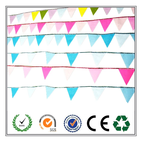 
Colorful party decoration 3mm 5mm felt happy birthday banner 
