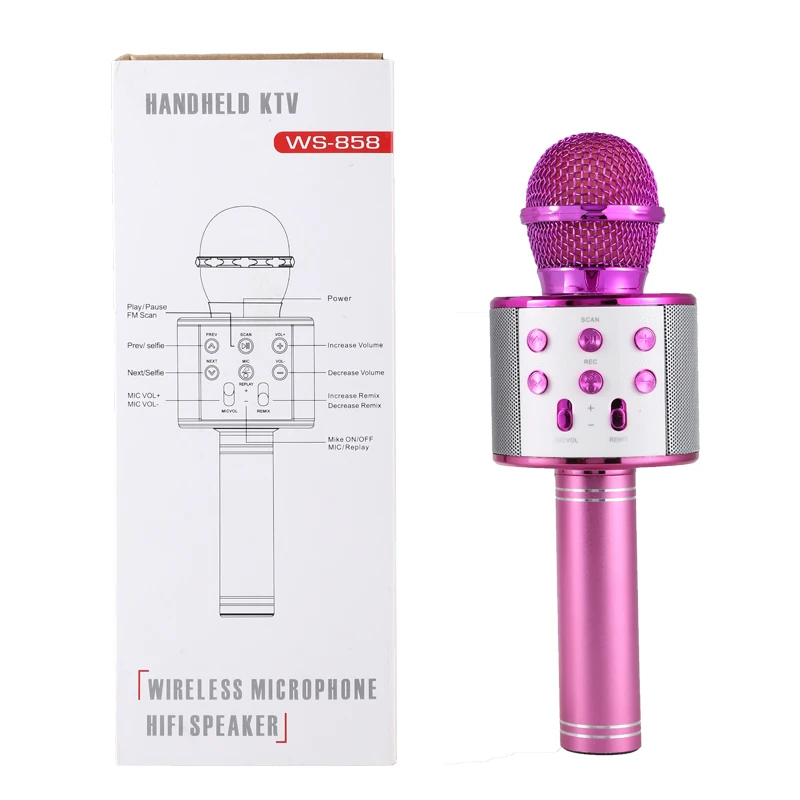 2018 Trending Items Portable Mini Speaker 858 Wireless Karaoke Microphone