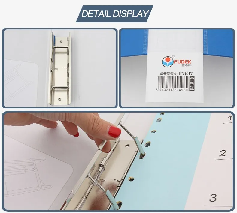 Tubing Pipe Binder Double Clamp Metal Clip File Folder With Spring Clip