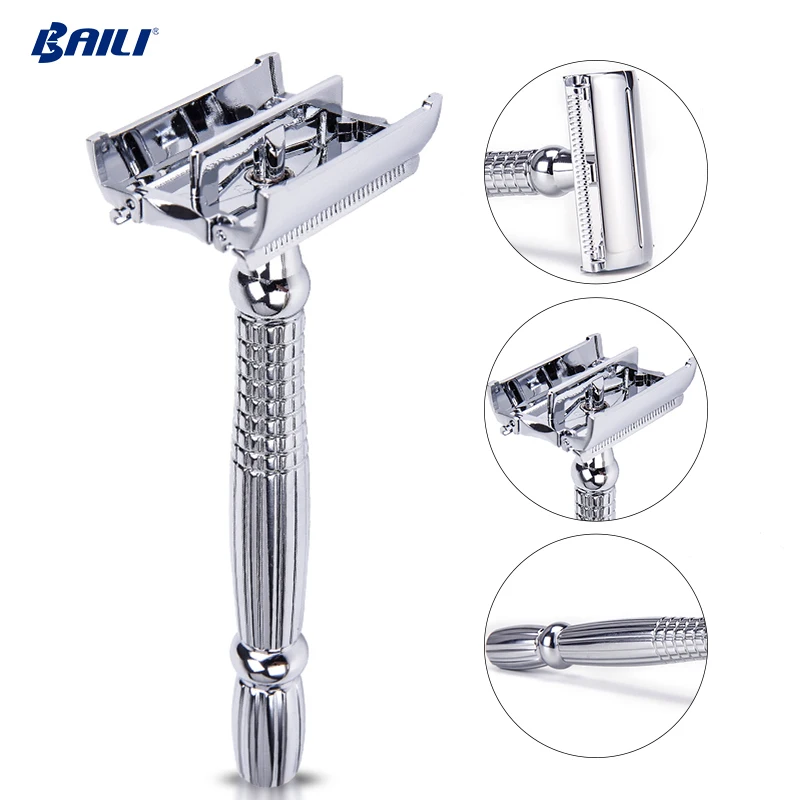 

Razor for men's shaving double edge blade razor with flexible blades