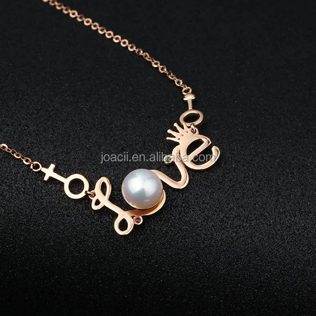 Love Freshwater Pearl Ball Pendant Necklace Jewelry With Colar
