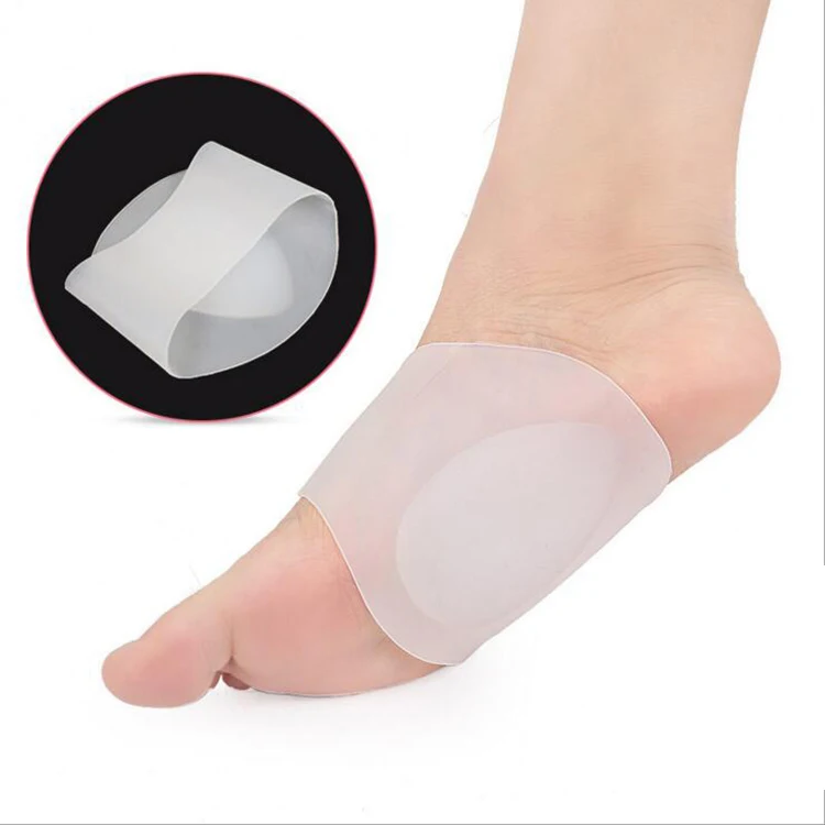 

2018 new arrival flexible 100% Silicone foot care othortic flat foot pain relief arch support insole, White as showed, can be customized