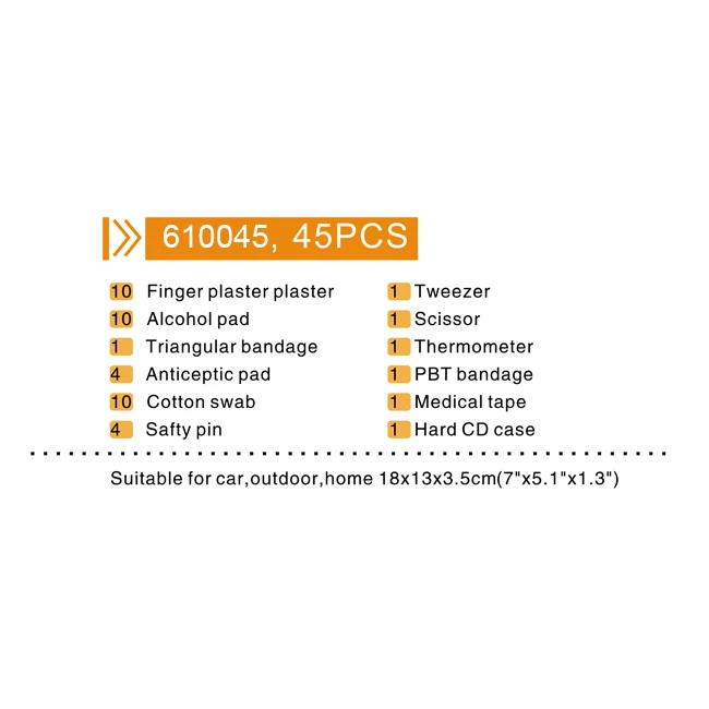 Mini Medical First Aid Kit for Car First Aid Kit Box (CE/FDA/ISO Approved)