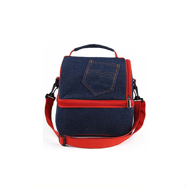 new arrival fashion design jeans material cooler bag with handle