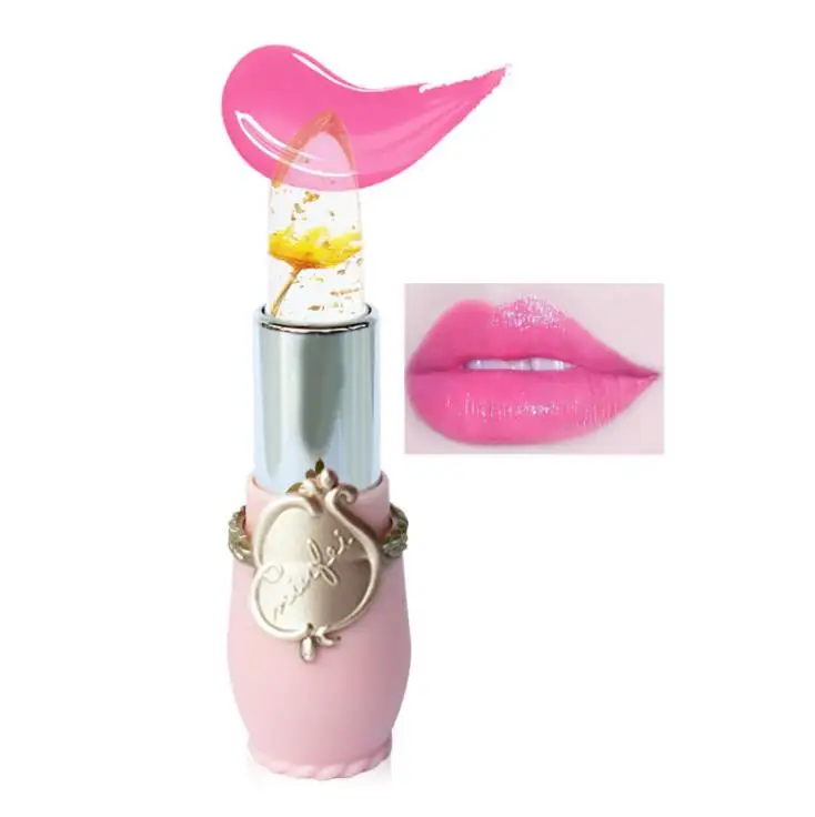 

3.8g Vegan Lip Balm Golden Foil Color Change Lipstick With Dry Flower