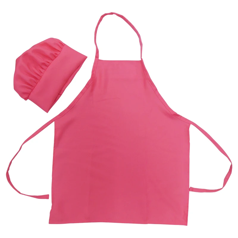 

Wholesales Blank 100% Polyester Kids cooking apron set. Christmas Gift Kids baking DIY Cooking Kitchen apron, N/a