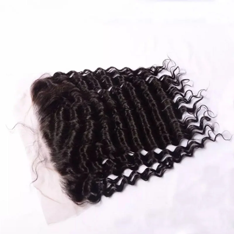 

Black In Deep Wave 100% Brazilian Virgin Remy lace Frontals with baby hair, N/a