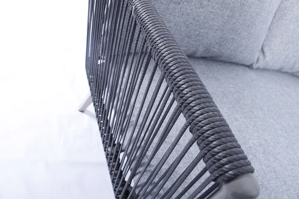 
Outdoor wicker all aluminum three pieces sofa set coffee shop furniture 