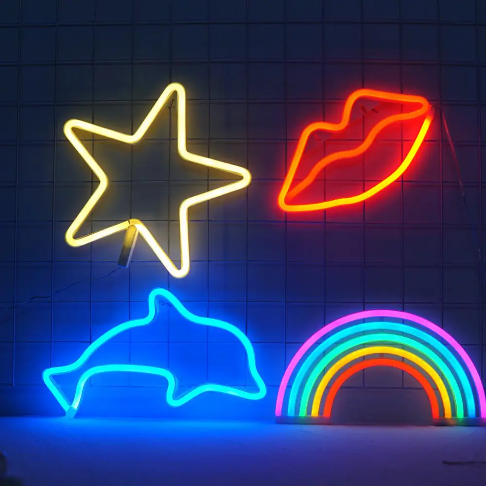 Details about   INS Colorful Rainbow Neon Sign LED Night Light Wall Lamp For Kids Room  NE W 