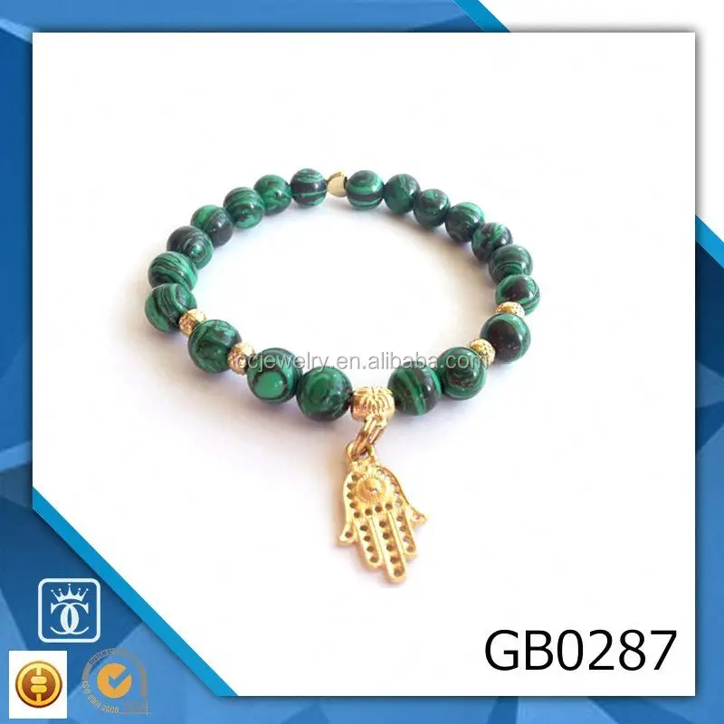 

Evil eye design hamsa hand natural stone diffuser bracelet for man wholesale, As in pic