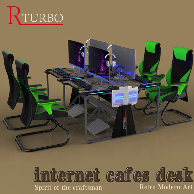 Internet Bar Cybercafe Tabelle Doppelte Computer Schreibtisch Fur